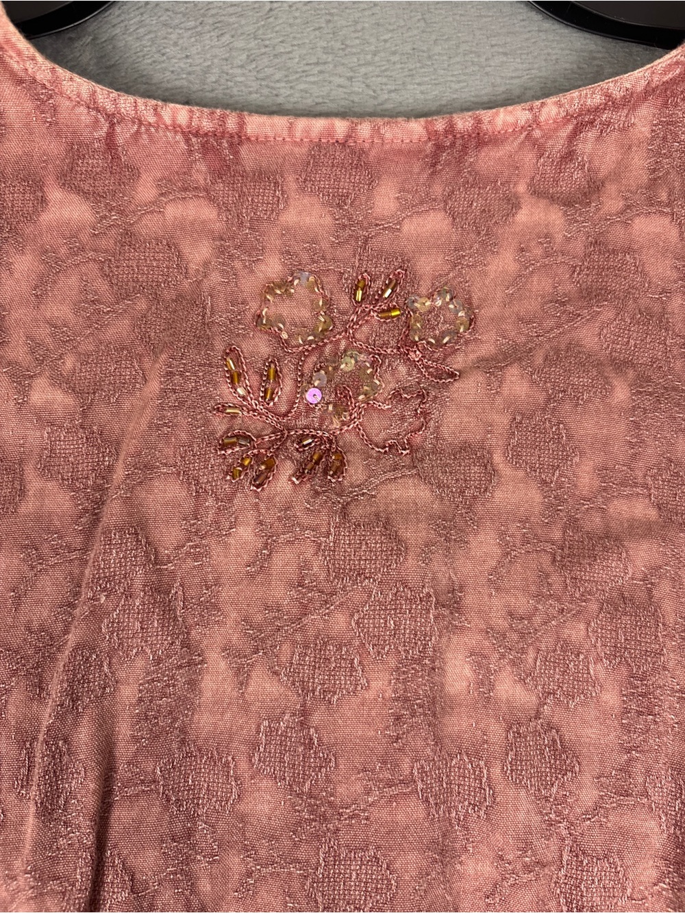 Embroidered Button-Front Blouse - Pink - Picture 4 of 4